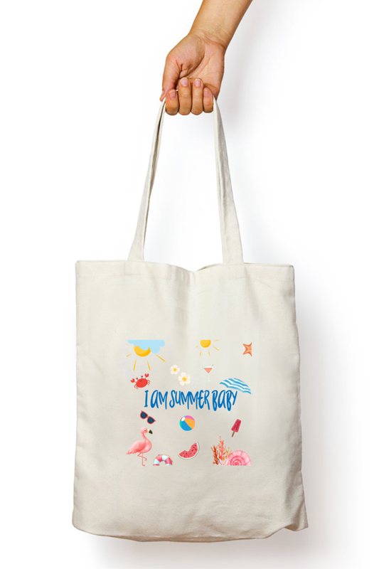 Summer Doodle Zipper Tote Bag