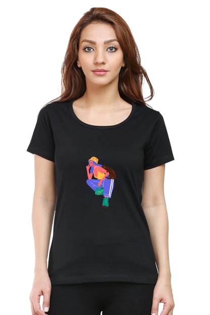 Girl Print Graphic Printed T-shirt Tee for Women