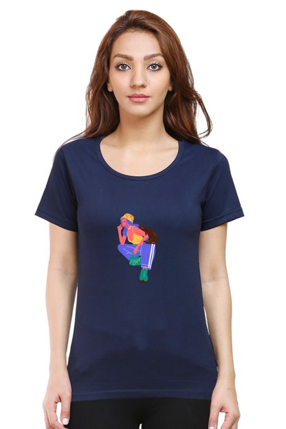 Girl Print Graphic Printed T-shirt Tee for Women