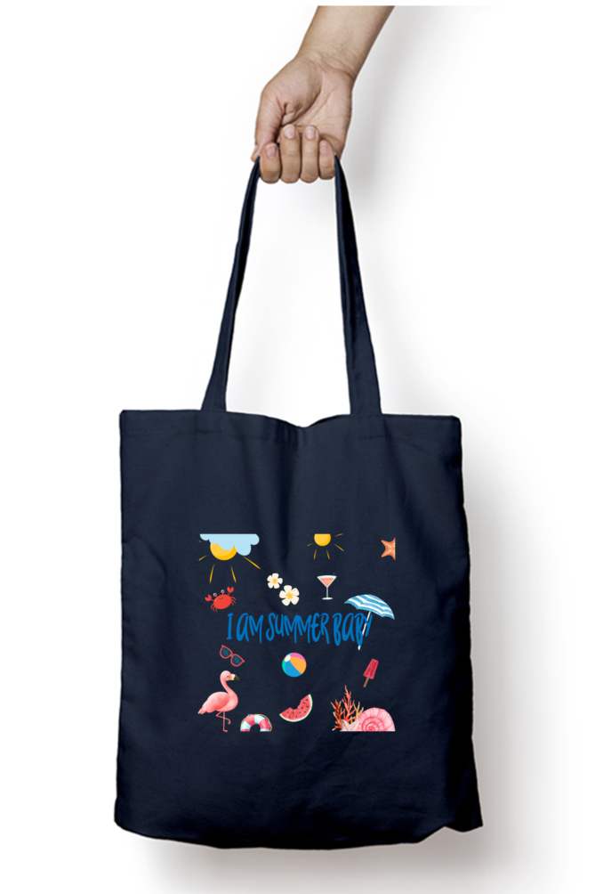 Summer Doodle Zipper Tote Bag