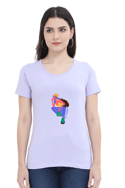 Girl Print Graphic Printed T-shirt Tee for Women